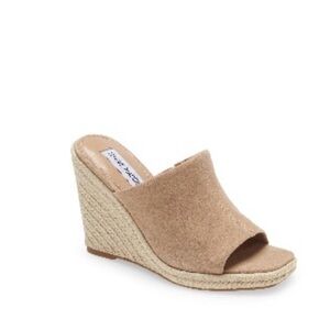 Steve Madden Urge Espadrille Wedge  size 8 Tan Suede